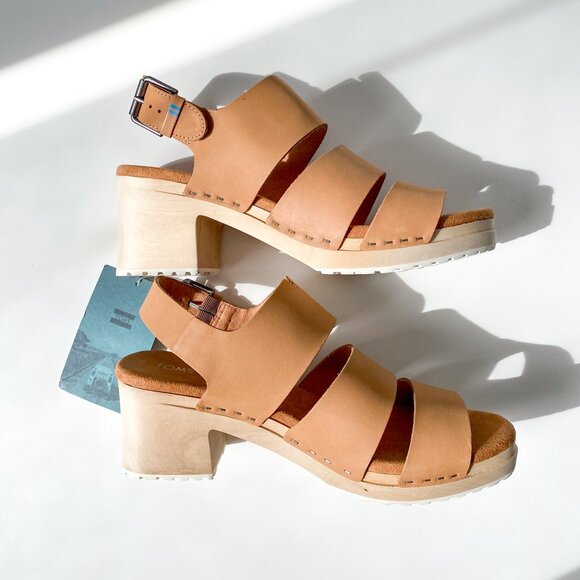 Toms Phoebe Vegan Leather Clog Sandals - 10W - Honey Tan - Picture 3 of 13